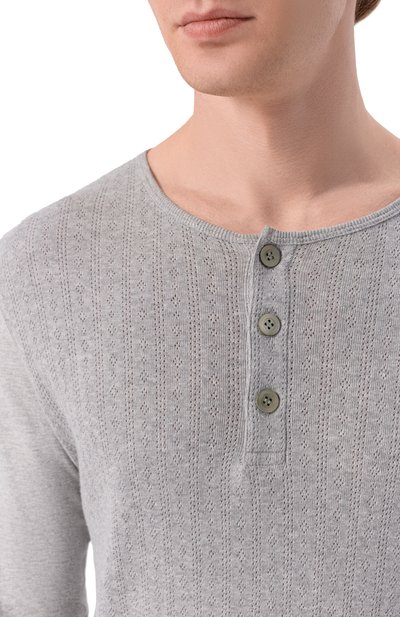 Хлопковый лонгслив-хенли DRIES VAN NOTEN серого цвета по цене 42850 руб., арт. 021121/3136, фото 5 Хлопковый лонгслив-хенли DRIES VAN NOTEN, арт. 021121/3136, фото 5