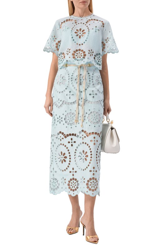 Льняной топ Zimmermann 6196TRS261 Голубой  6196TRS261 Фото 2