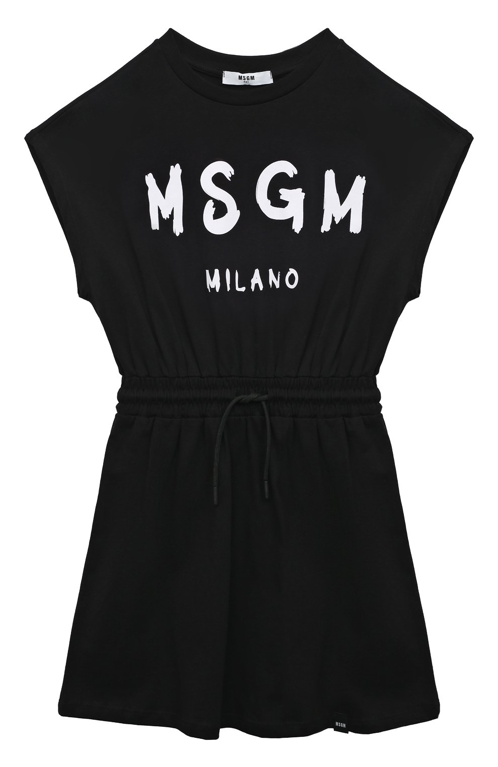 Хлопковое платье MSGM KIDS черного цвета по цене 9240 руб., арт. MS029327, фото 1 Хлопковое платье MSGM KIDS, арт. MS029327, фото 1