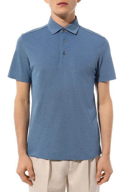 Поло из хлопка и шелка ZEGNA, арт. E8319A5/B773, фото 3