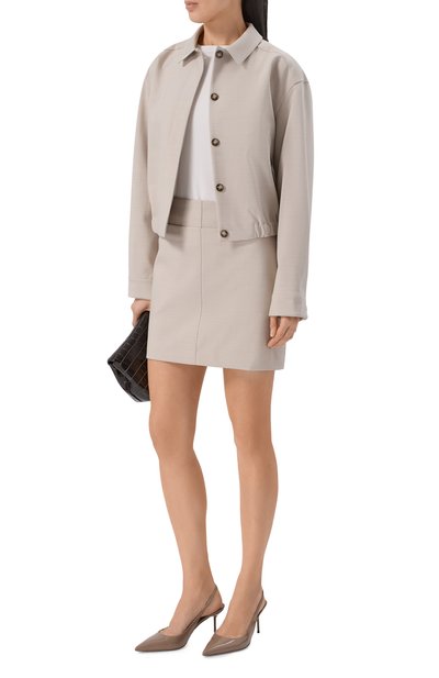 Юбка из шерсти и вискозы 12 STOREEZ бежевого цвета по цене 17000 руб., арт. 135885, фото 2 Юбка из шерсти и вискозы 12 STOREEZ, арт. 135885, фото 2