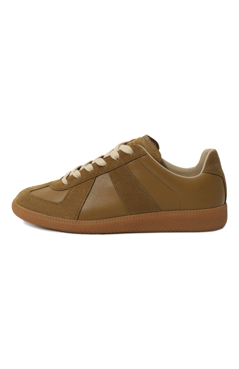 Женские кожаные кеды replica MAISON MARGIELA коричневого цвета, арт. S58WS0109/P1895 | Фото 4 (Материал сплава: Проставлено; Подошва: Платформа; Драгоценные камни: Проставлено; Стили: Кэжуэл; Материал внутренний: Текстиль; Материал внешний: Натуральная кожа; Кросс-КТ: Низкие)