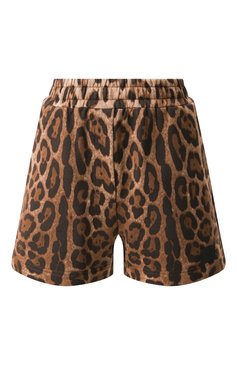 Женские хлопковые шорты DOLCE & GABBANA леопардового цвета, арт. FTC95T/FS785 | Фото 1 (Драгоценные камни: Проставлено; Материал сплава: Проставлено; Длина Ж (юбки, платья, шорты): Мини; Стили: Гламурный; Материал внешний: Хлопок)