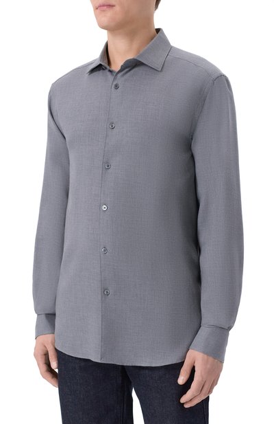 Рубашка из хлопка и кашемира ZEGNA, арт. SRF5/RE8X44A6, фото 3
