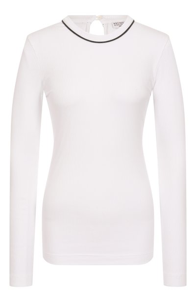 Женская хлопковый лонгслив BRUNELLO CUCINELLI, арт. MG902FP300