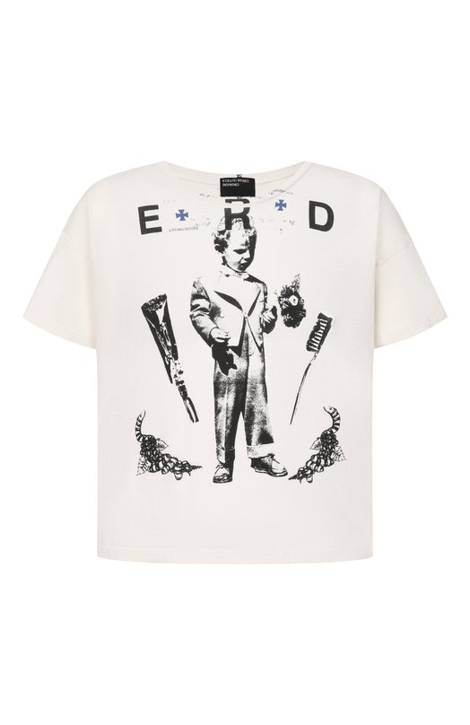 Хлопковая футболка Enfants Riches Deprimes 010-872/C0TT0N Кремовый 010-872/C0TT0N