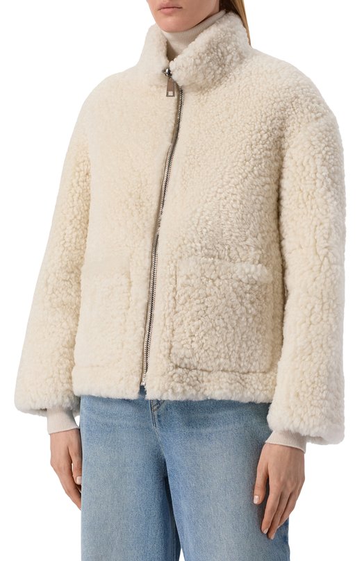 Двусторонняя дубленка Simonetta Ravizza F05JA250H33 Кремовый  F05JA250H33 Фото 3
