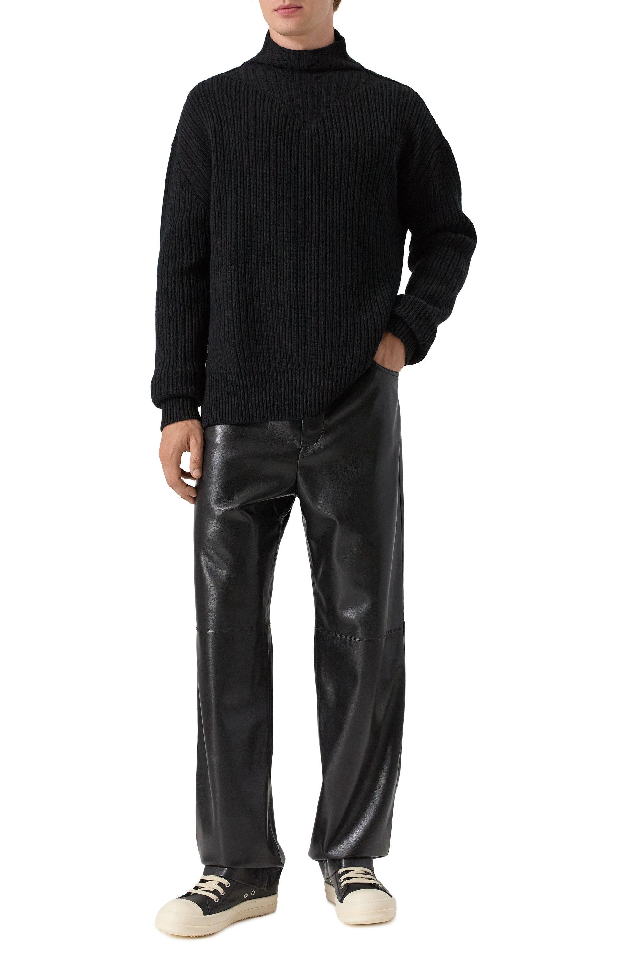 Кожаные кеды concordians RICK OWENS, арт. RU02E1891/LC0, фото 2