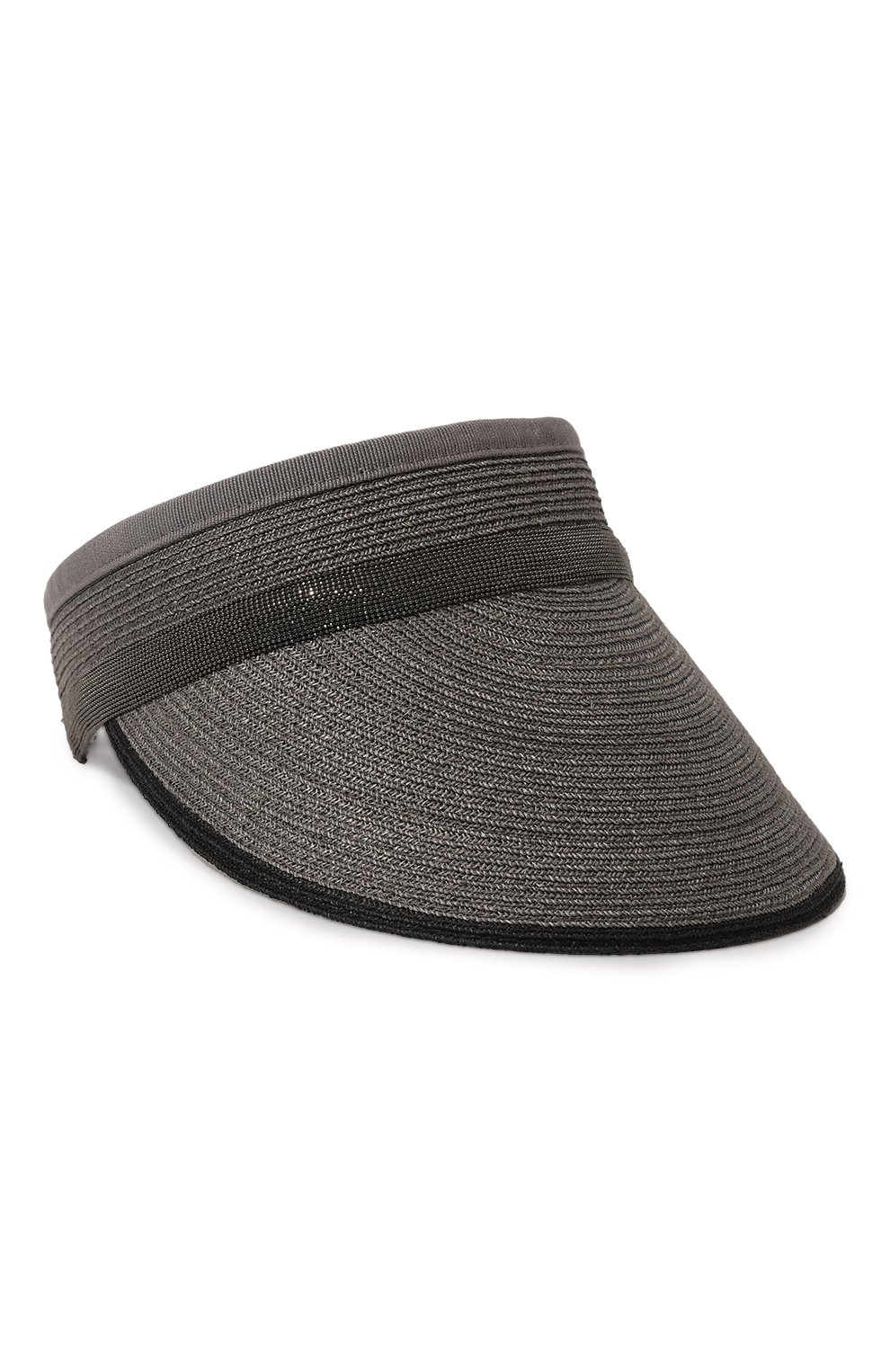 Козырек BRUNELLO CUCINELLI серого цвета по цене 63550 руб., арт. MCAP90085, фото 1 Козырек BRUNELLO CUCINELLI, арт. MCAP90085, фото 1