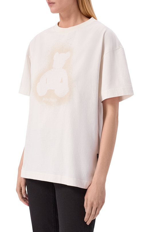 Хлопковая футболка Palm Angels PMAA109S26JER001 Белый  PMAA109S26JER001 Фото 3