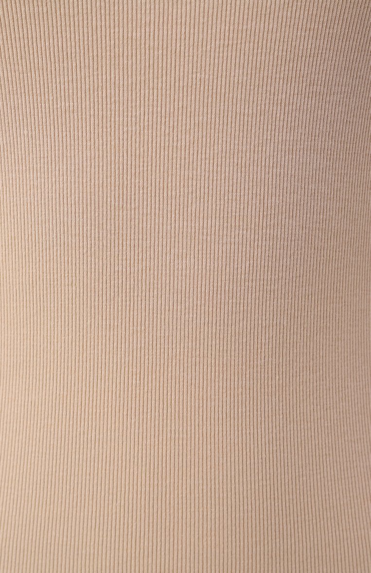 Женская хлопковая майка BRUNELLO CUCINELLI бежевого цвета, арт. M0TC8FX230 | Фото 6 (Длина (для топов): Стандартные; Стили: Кэжуэл; Рукава: Без рукавов; Материал внешний: Хлопок)