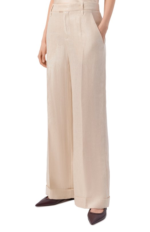 Льняные брюки Brunello Cucinelli ML596P8492 Бежевый  ML596P8492 Фото 3