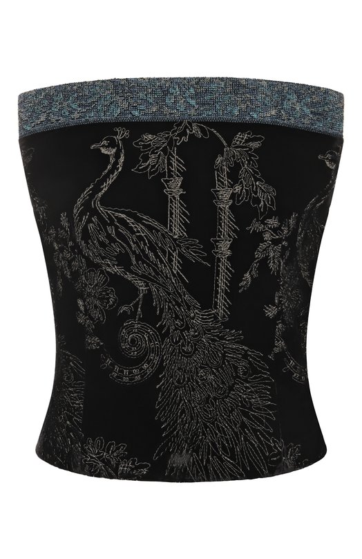 Топ-корсет из вискозы и шелка Giorgio Armani GW001884/TE15473 Чёрный GW001884/TE15473