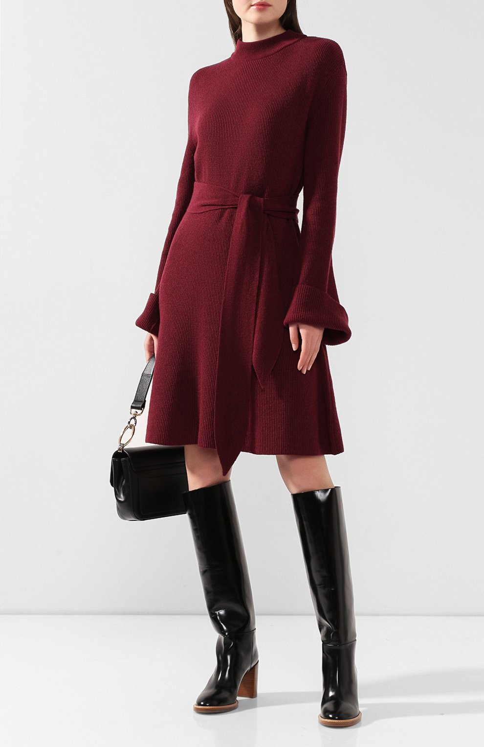 Платье с поясом NANUSHKA, арт. ABHAYA_BERRY_CASHMERE BLEND RIB, фото 2