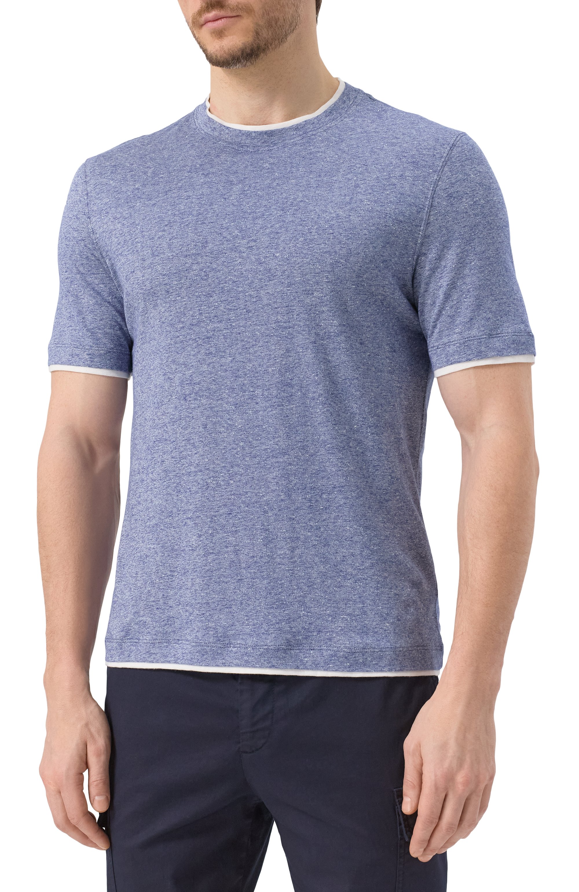 Футболка изо льна и хлопка BRUNELLO CUCINELLI, арт. MW8357427, фото 3