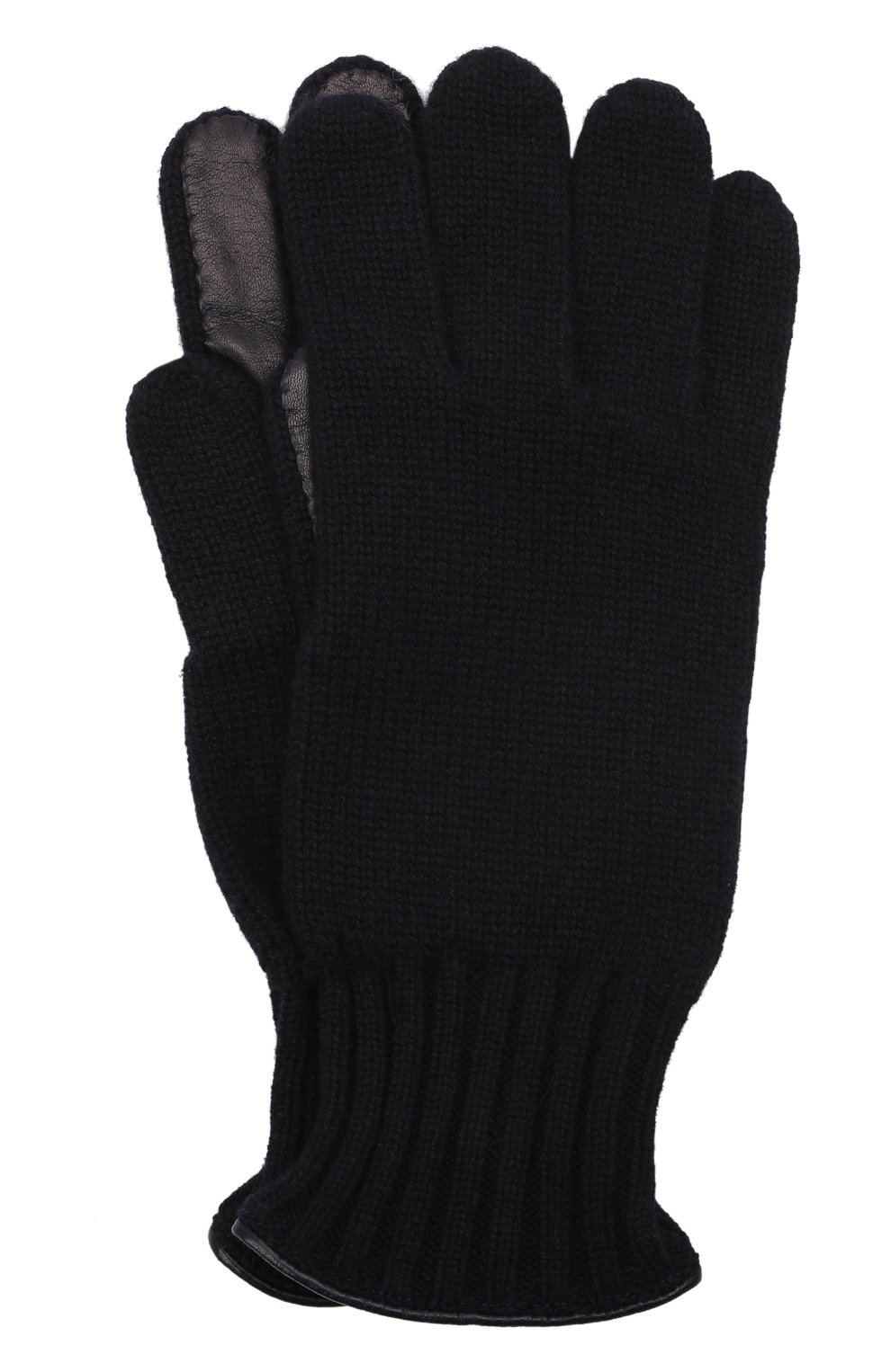 Комбинированные перчатки IL BORGO CASHMERE темно-синего цвета по цене 51750 руб., арт. 46-396G0, фото 1 Комбинированные перчатки IL BORGO CASHMERE, арт. 46-396G0, фото 1