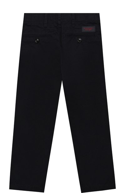 Хлопковые брюки прямого кроя BURBERRY синего цвета по цене 12900 руб., арт. 4063182, фото 2 Хлопковые брюки прямого кроя BURBERRY, арт. 4063182, фото 2