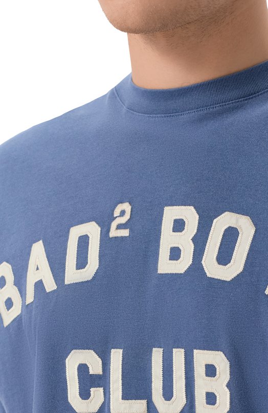 Хлопковая футболка Dsquared2 S74GD1529/D20108 Синий  S74GD1529/D20108 Фото 5