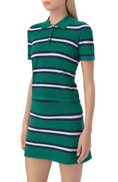 Поло из шелка и хлопка SPORTY AND RICH, арт. T0076621300GR50, фото 3