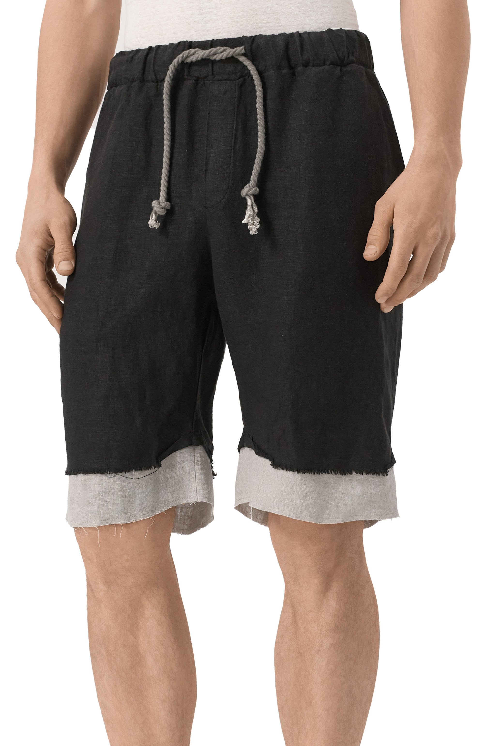 Льняные шорты NEVER ENOUGH черного цвета по цене 25550 руб., арт. MBE037, фото 3 Льняные шорты NEVER ENOUGH, арт. MBE037, фото 3