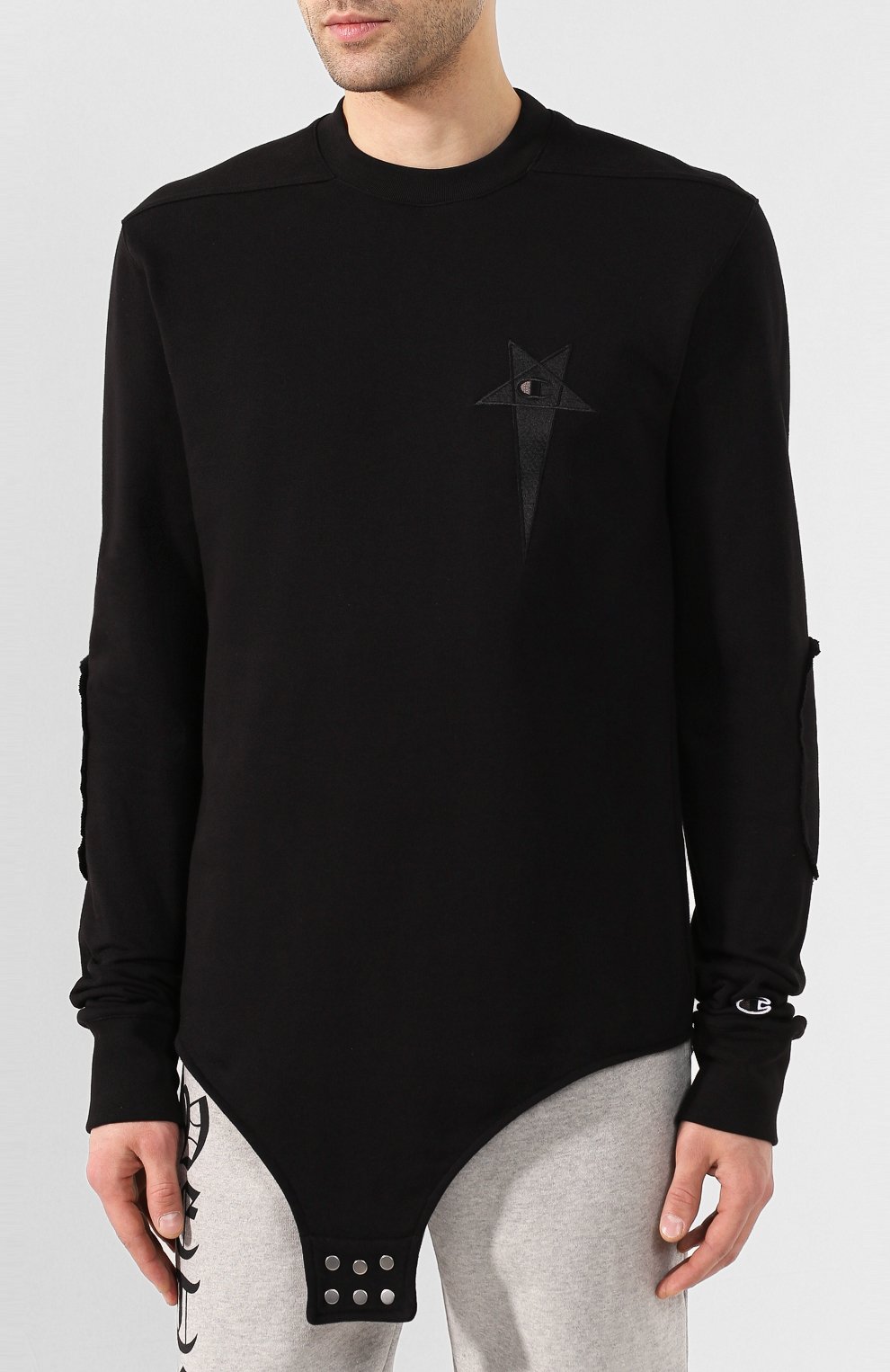 Хлопковый лонгслив rick owens x champion RICK OWENS, арт. CM20S0008/215089, фото 3