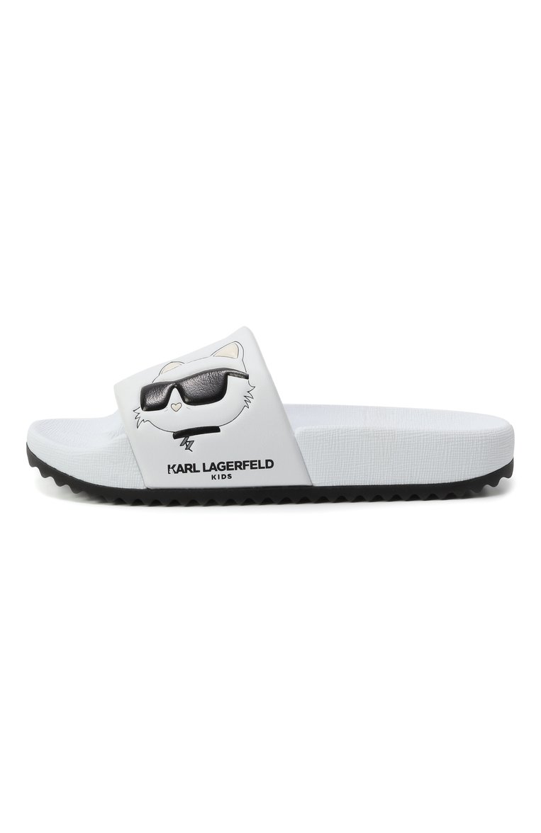 Детский шлепанцы KARL LAGERFELD KIDS белого цвета, арт. Z30544 | Фото 2 (Нос: Не проставлено; Автоматизация состава: Проставлено)