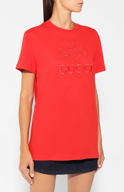 Хлопковая футболка GUCCI, арт. 580968/XJBHK, фото 3