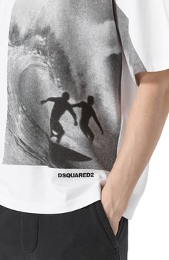 Мужская хлопковая футболка DSQUARED2 белого цвета, арт. S74GD1409/D20033 | Фото 5 (Материал сплава: Проставлено; Рукава: 3/4; Длина (для топов): Стандартные; Драгоценные камни: Проставлено; Принт: С принтом; Стили: Кэжуэл; Материал внешний: Хлопок; Кросс-КТ: Джерси; Мужское Кросс-КТ: Футболка-одежда)