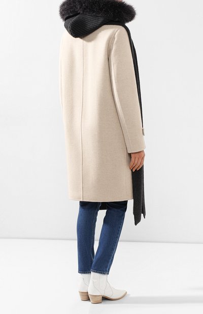 Кашемировый шарф с капюшоном BRUNELLO CUCINELLI темно-серого цвета по цене 187500 руб., арт. M52502899, фото 4 Кашемировый шарф с капюшоном BRUNELLO CUCINELLI, арт. M52502899, фото 4