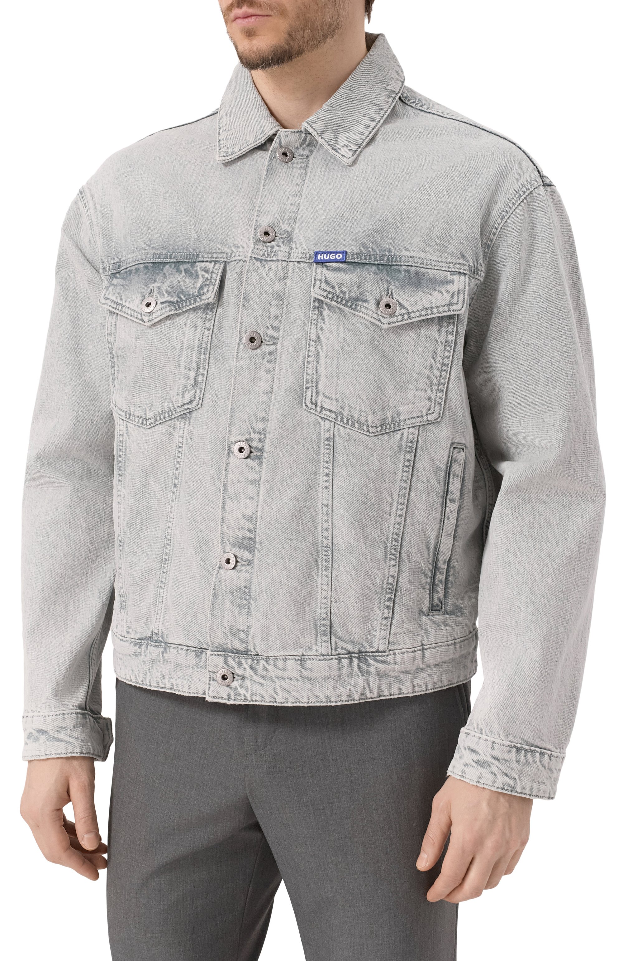 Джинсовая куртка HUGO BLUE светло-голубого цвета по цене 22450 руб., арт. 50534538, фото 3 Джинсовая куртка HUGO BLUE, арт. 50534538, фото 3