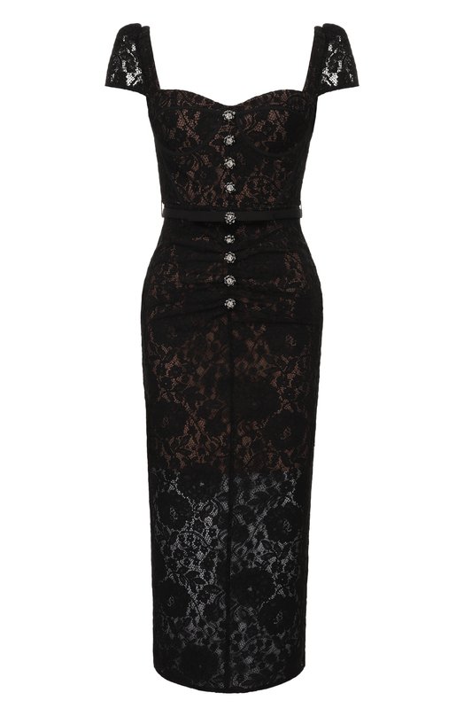 Платье из хлопка и вискозы self-portrait RS26173MAB Чёрный RS26173MAB