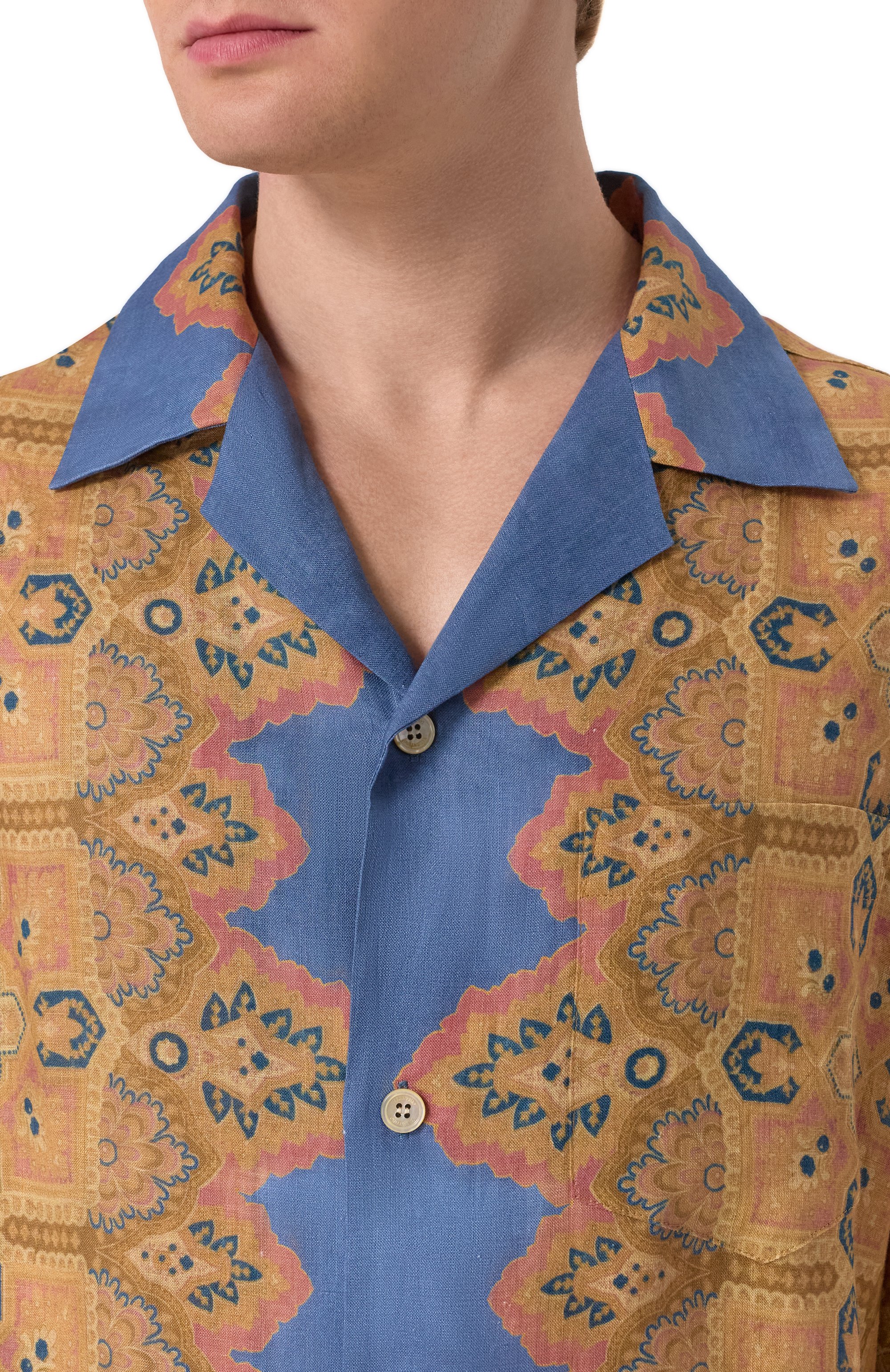 Льняная рубашка VALENTINO, арт. 6V3AA111AMW, фото 5