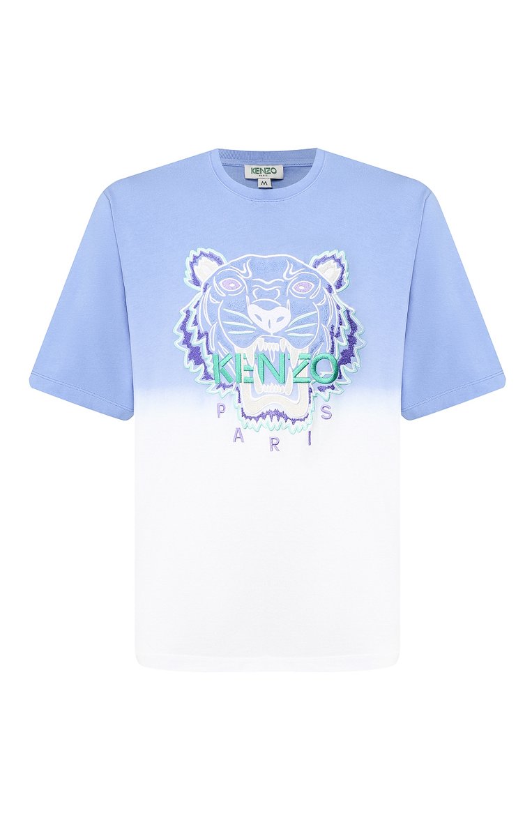 Мужская синяя хлопковая футболка KENZO купить в интернет-магазине ЦУМ ...