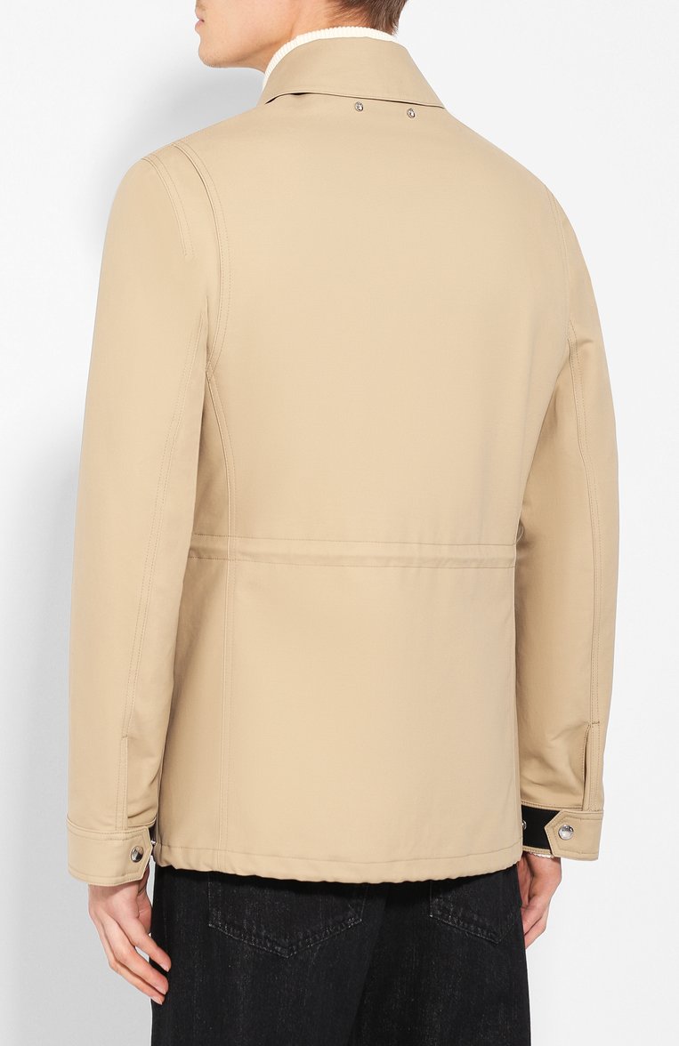 Мужская хлопковая куртка BERLUTI бежевого цвета, арт. R160FL34-001 | Фото 4 (Материал подклада: Купро; Материал внешний: Хлопок; Рукава: Длинные; Длина (верхняя одежда): Короткие; Мужское Кросс-КТ: Верхняя одежда; Кросс-КТ: Ветровки, Куртка, Легкие; Статус проверки: Проверена категория; Драгоценные камни: Проставлено; Материал сплава: Проставлено; Стили: Кэжуэл)
