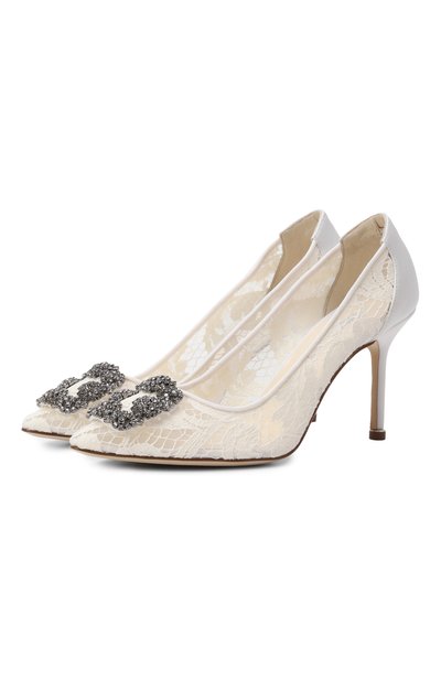 Женские текстильные туфли hangisi 90 MANOLO BLAHNIK, арт. 9XX-0697/LAC