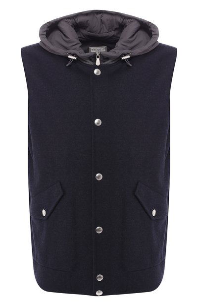 Кашемировый жилет на кнопках с капюшоном BRUNELLO CUCINELLI, арт. ML8003811G, фото 1