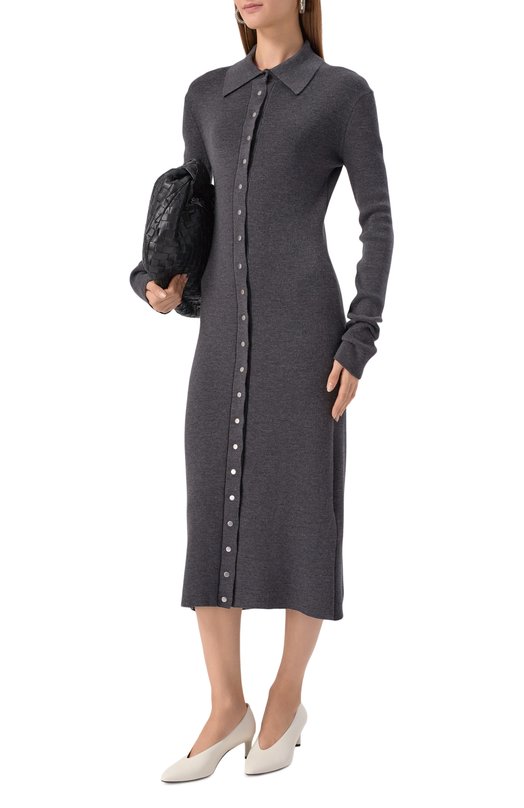 Шерстяное платье Jil Sander J02HP0034/J14797 Серый  J02HP0034/J14797 Фото 2