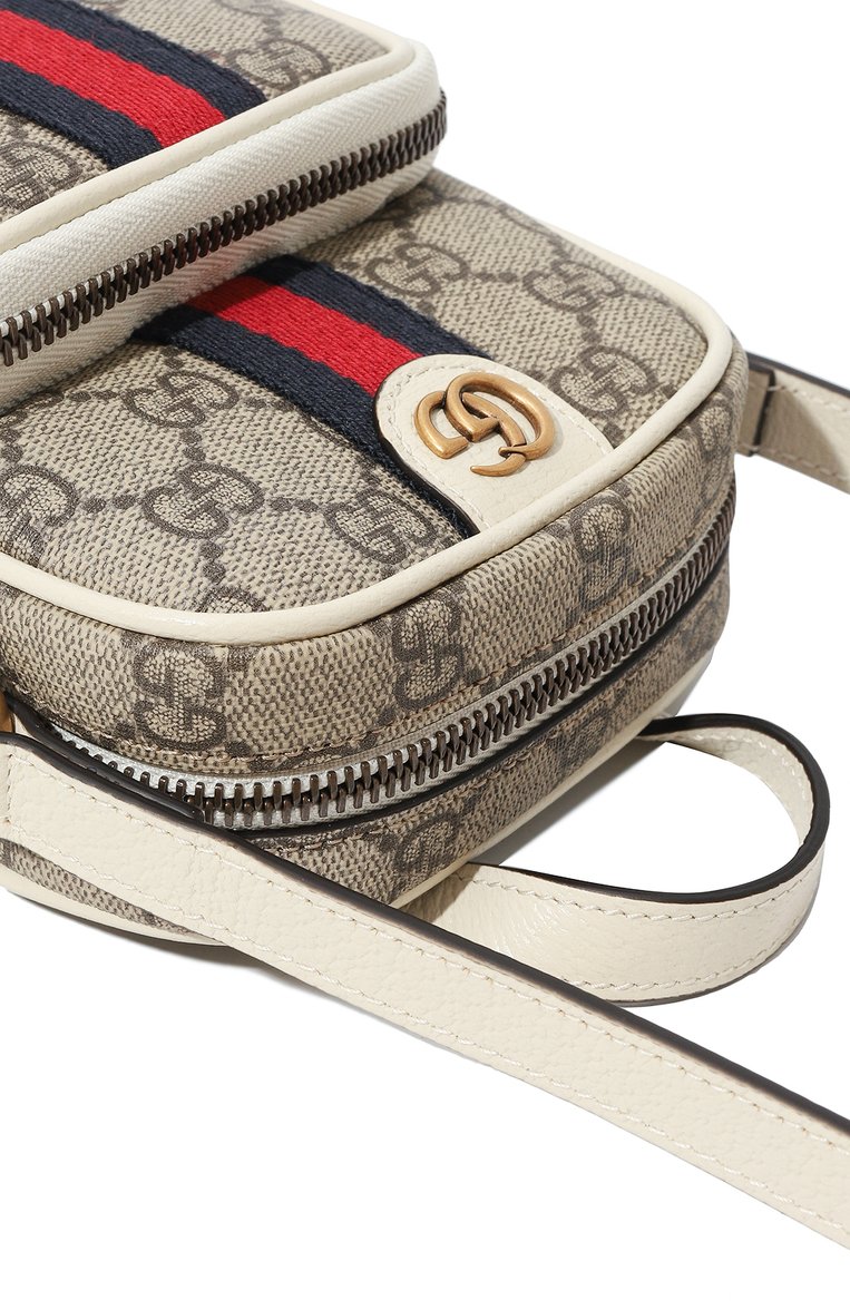 Мужская сумка GUCCI серого цвета, арт. 671682 96IWT | Фото 3 (Размер: mini; Материал: Экокожа; Ремень/цепочка: На ремешке; Драгоценные камни: Проставлено; Материал сплава: Проставлено)