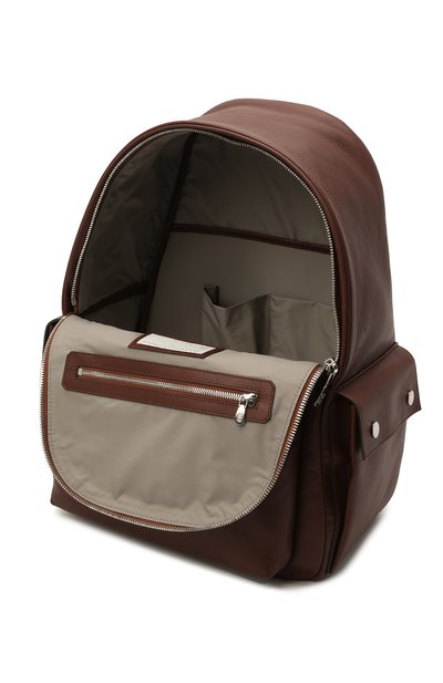 Кожаный рюкзак BRUNELLO CUCINELLI темно-коричневого цвета по цене 326500 руб., арт. MBIAU243, фото 4 Кожаный рюкзак BRUNELLO CUCINELLI, арт. MBIAU243, фото 4