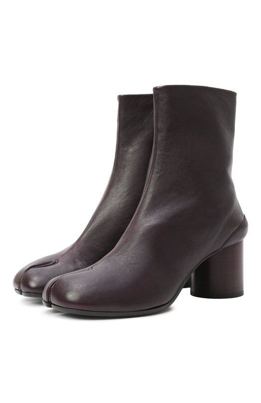 Кожаные ботильоны Tabi Maison Margiela S58WU0246/P3753 Коричневый S58WU0246/P3753