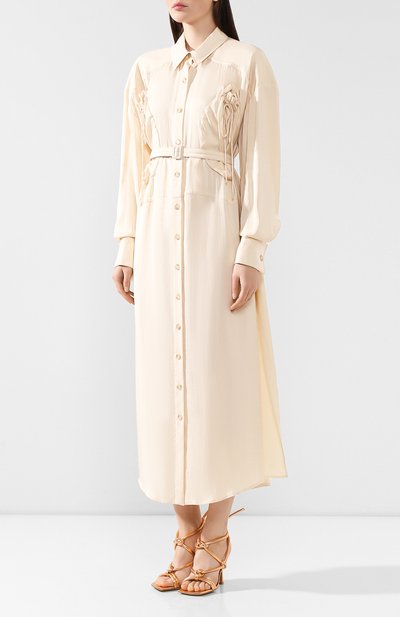 Платье из смеси вискозы и шелка JACQUEMUS, арт. 193DR07/18130, фото 3