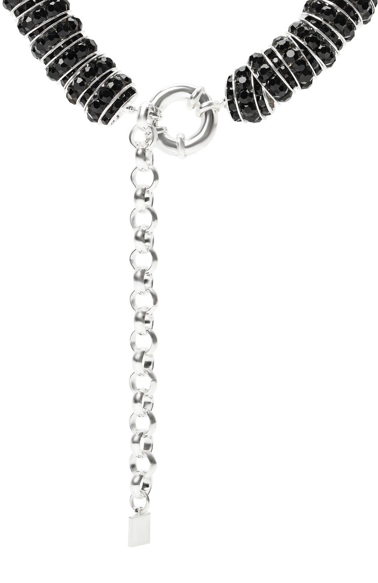 Женское колье PEARL OCTOPUSS.Y черного цвета, арт. FAT DIAM0ND NECKLACE | Фото 4 (Нос: Не проставлено; Региональные ограничения белый список (Axapta Mercury): Не проставлено; Материал: Стекло, Металл)