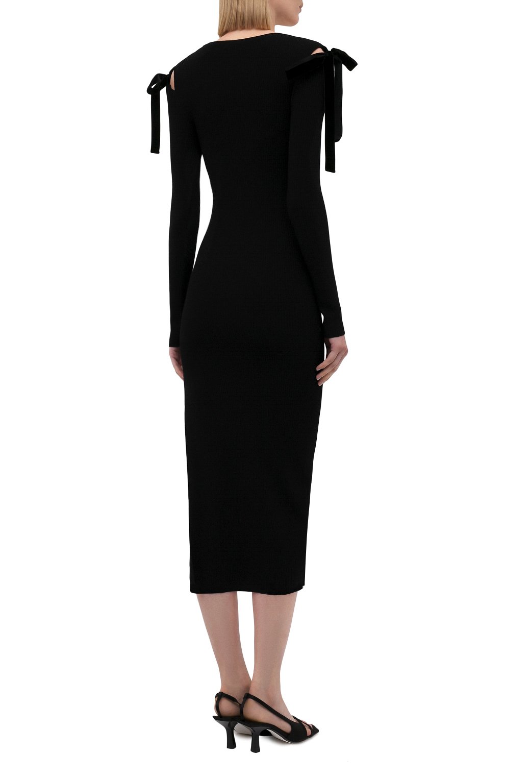 Платье из вискозы REDVALENTINO черного цвета по цене 85950 руб., арт. WR3KD03J/649, фото 4 Платье из вискозы REDVALENTINO, арт. WR3KD03J/649, фото 4