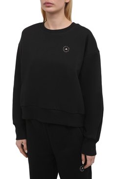 Женский хлопковый свитшот ADIDAS BY STELLA MCCARTNEY черного цвета, арт. FU0720 | Фото 3 (Рукава: Длинные; Материал внешний: Синтетический материал, Хлопок; Длина (для топов): Стандартные; Региональные ограничения белый список (Axapta Mercury): RU; Материал сплава: Проставлено; Стили: Спорт-шик; Драгоценные камни: Проставлено; Женское Кросс-КТ: Свитшот-одежда)