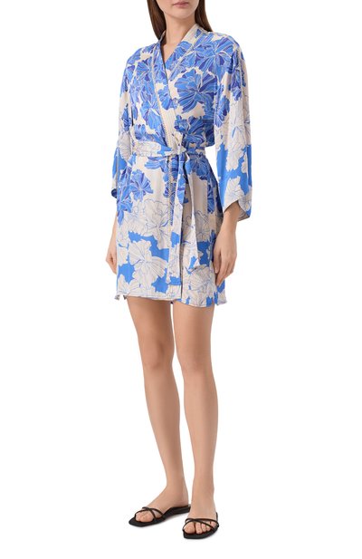 Кимоно из вискозы POUPETTE ST BARTH голубого цвета по цене 44750 руб., арт. W2LS26EVSFNU, фото 2 Кимоно из вискозы POUPETTE ST BARTH, арт. W2LS26EVSFNU, фото 2