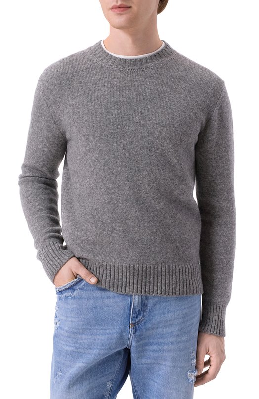 Шерстяной джемпер Dolce & Gabbana GXX02T/JFMIL Серый  GXX02T/JFMIL Фото 3