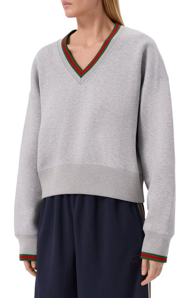 Свитшот GUCCI серого цвета по цене 136500 руб., арт. 847933/XJHIR, фото 3 Свитшот GUCCI, арт. 847933/XJHIR, фото 3
