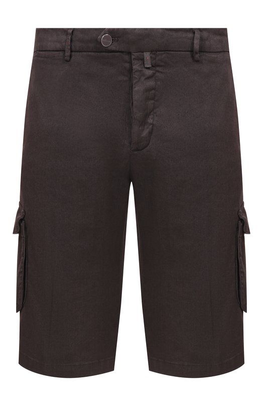 Шорты изо льна и хлопка Kiton UFPPBK0603H Коричневый UFPPBK0603H