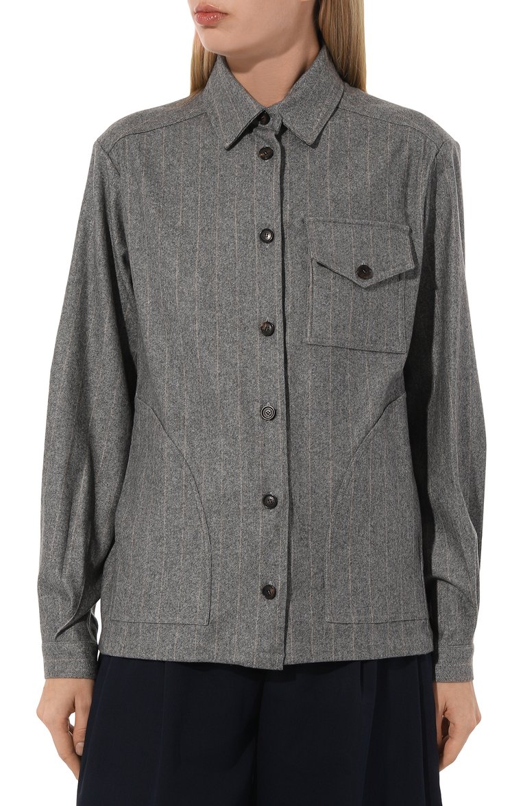 Рубашка из шерсти и вискозы KITON, арт. D56405K0554C, фото 3