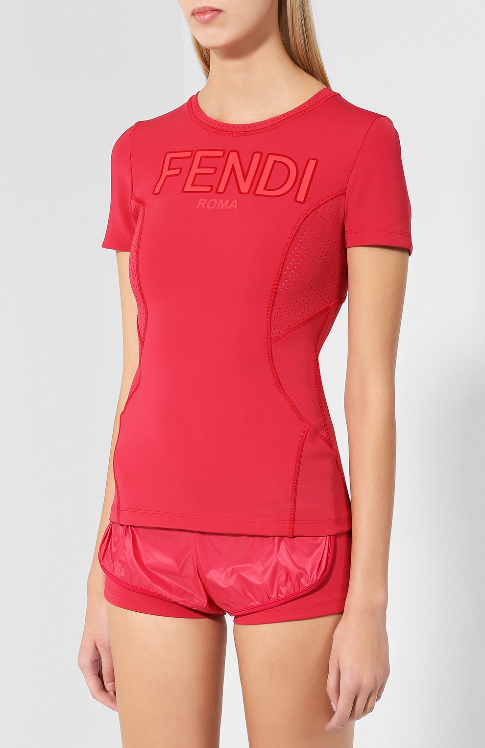 Топ с логотипом бренда с перфорированием FENDI, арт. FAF044 A49L, фото 3
